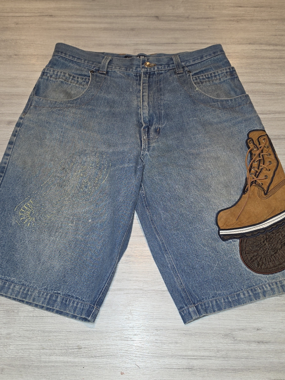 Y2K Raw Blue Denim Jeans Shorts Timberland Edition 13in Inseam Men's Size 34 C5